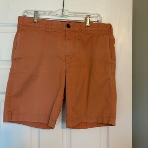 J. Crew Stretch Chino Shorts Waist Size 32 Burnt Sienna 9” Inseam Casual N2